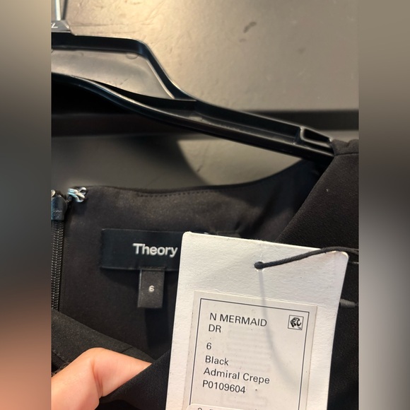 Theory Sleeveless Mermaid Mid Crepe Dress Black Sz 6 NEW NWT - Picture 6 of 11